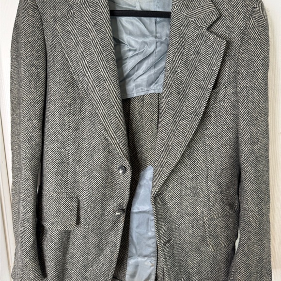 Saks Fifth Avenue Charcoal Herringbone Blazer